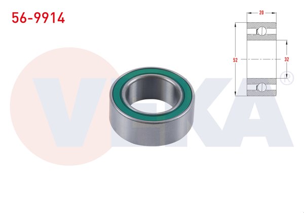 VEKA 56-9914 | Universal Klima Rulmanı 32X52x20