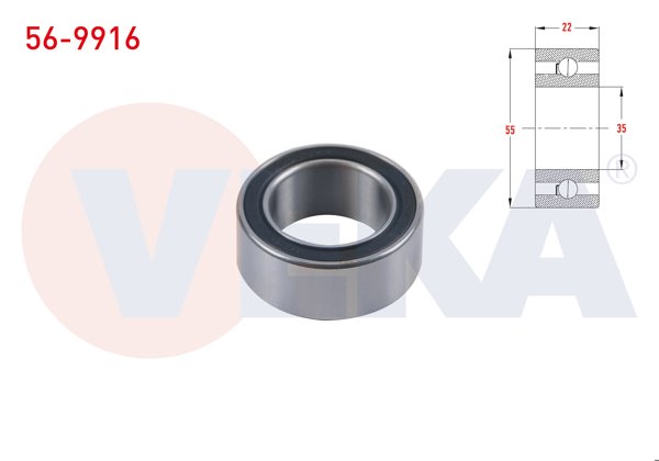 VEKA 56-9916 | Universal Klima Rulmanı 35X55x22