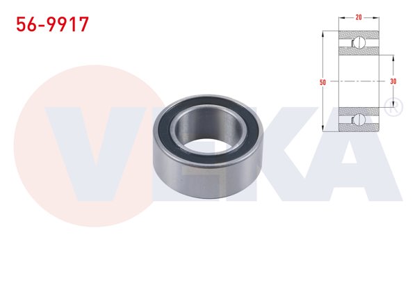 VEKA 56-9917 | Universal Klima Rulmanı 30X50x20