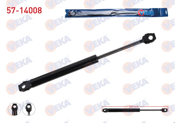 VEKA 57-14008 | Motor Kaput Amortisörü 240mm / 380N BMW 5 Serisi (E34) 1987-1996 | 2 Adet