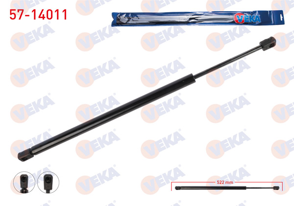 VEKA 57-14011 | Bagaj Amortisörü 522mm / 710N BMW X5 (E70) | 2 Adet