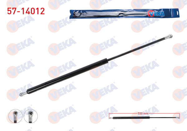 VEKA 57-14012 | Bagaj Amortisörü 530mm / 530N BMW X5 (E53) | 2 Adet