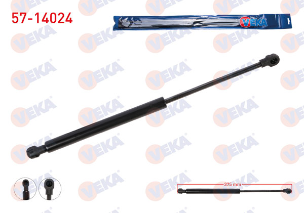 VEKA 57-14024 | Motor Kaput Amortisörü 375mm / 350N BMW (E81, E82, E87, E87 Lcı, E88) 5 Kapı 2005-2012 | 2 Adet