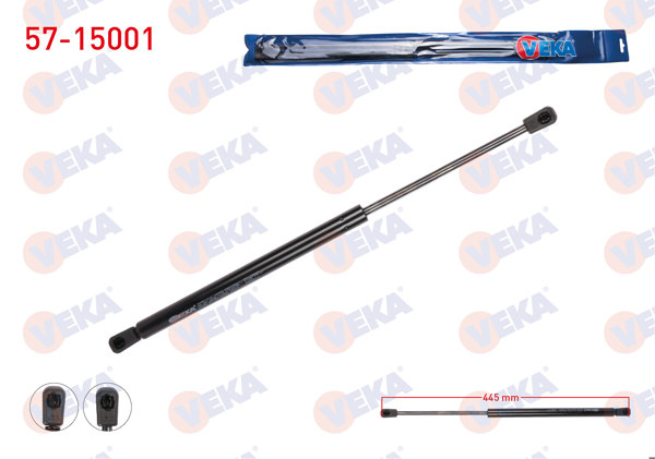 VEKA 57-15001 | Bagaj Amortisörü 445mm / 420N Citroen C3 (Fc) 2002-2009 | 2 Adet