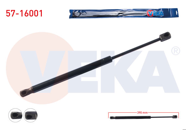 VEKA 57-16001 | Bagaj Amortisörü 390mm / 350N Chevrolet Aveo (T250) 5 Kapı 2006-2011 / Kalos (T200) 5 Kapı 2003-2008 | 2 Adet