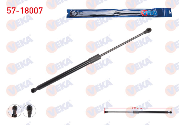 VEKA 57-18007 | Bagaj Amortisörü 476mm / 360N Fiat Palio Hb 5 Kapı 1996-2005 | 2 Adet