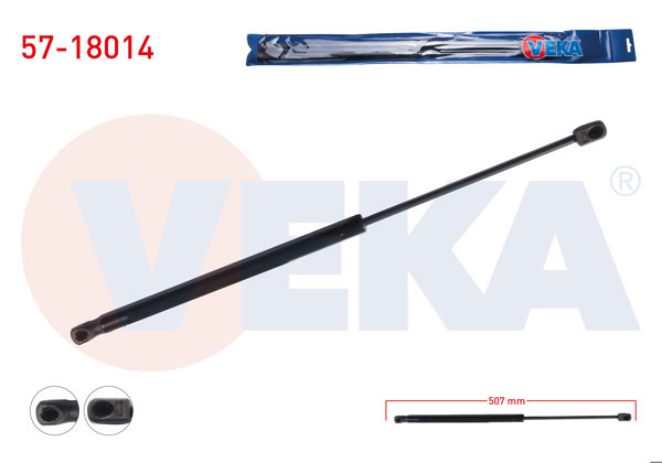 VEKA 57-18014 | Bagaj Amortisörü 507mm / 380N Fiat Stilo (192) 2001-2010 | 2 Adet
