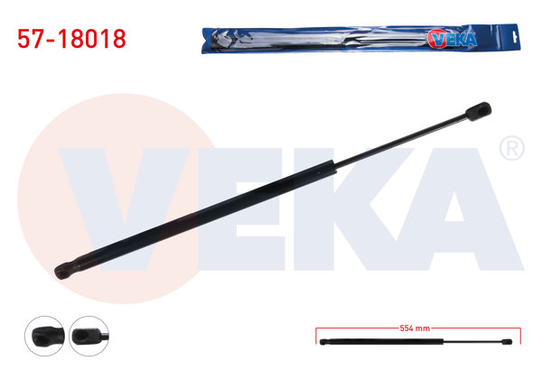 VEKA 57-18018 | Bagaj Amortisörü 554mm / 680N Fiat 500L 2012-| 2 Adet