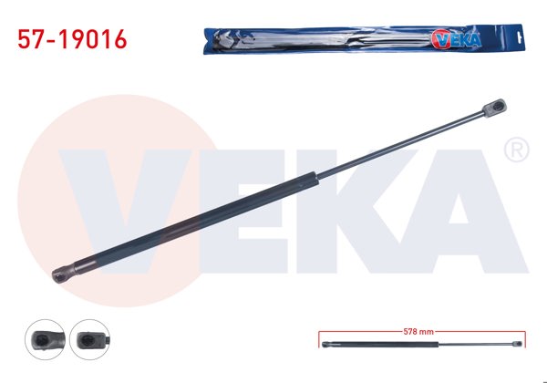 VEKA 57-19016 | Bagaj Amortisörü 578mm / 325N Ford Fiesta IV 5 Kapı 1995-2002 / Mazda 121 III 1996-2003 | 2 Adet