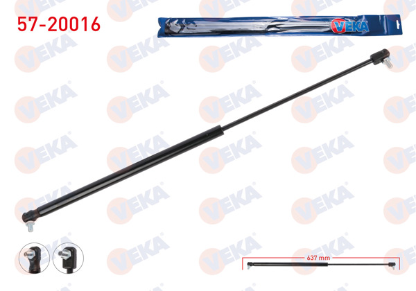 VEKA 57-20016 | Bagaj Amortisörü 637mm / 200N Honda Civic III Hatchback 1987-1991 | 2 Adet