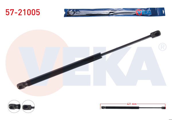 VEKA 57-21005 | Bagaj Amortisörü 421mm / 450N Hyundai i20 (Pb) 2008-2012 | 2 Adet