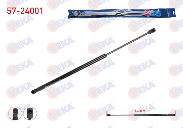 VEKA 57-24001 | Bagaj Amortisörü 567mm / 550N Kia Sportage (Je) 2004-2010 | 2 Adet