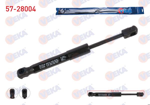 VEKA 57-28004 | Bagaj Amortisörü 223mm / 500N Mercedes CLK (C208) 1998-2002 | 2 Adet