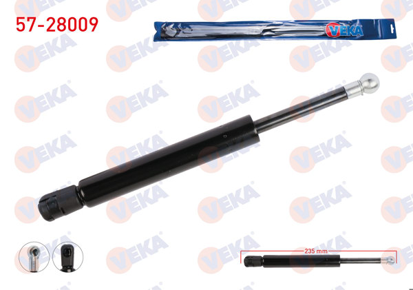 VEKA 57-28009 | Motor Kaput Amortisörü 235mm / 850N Mercedes M Serisi (W163) | 2 Adet