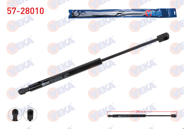 VEKA 57-28010 | Motor Kaput Amortisörü 390mm / 300N Mercedes Cıtan (W415) / Renault Kangoo 2008-| 2 Adet