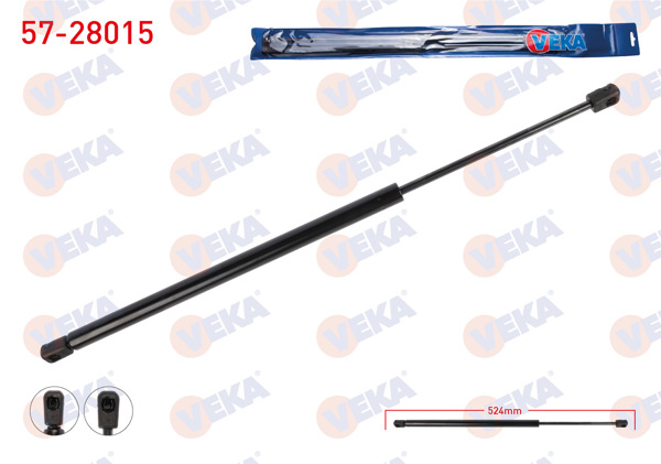 VEKA 57-28015 | Motor Kaput Amortisörü Sol 524mm / 280N Mercedes C Serisi (W203) 2000-2007 | 2 Adet