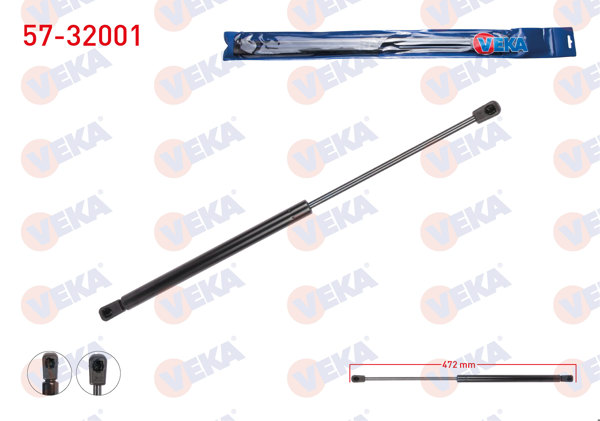VEKA 57-32001 | Bagaj Amortisörü 472mm / 370N Opel Corsa C 5 Kapı 2000-2006 | 2 Adet