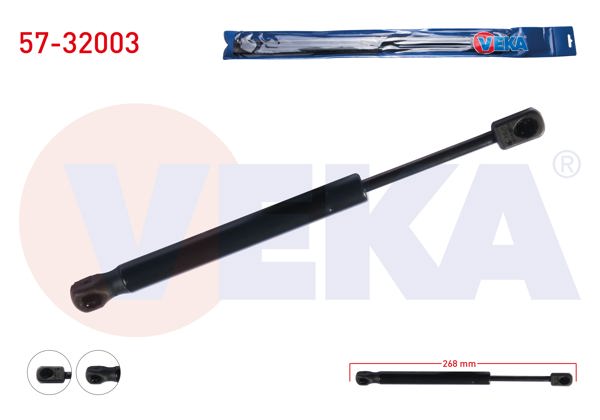 VEKA 57-32003 | Bagaj Amortisörü 268mm / 510N Opel Vectra C 4 Kapı 2002-2008 / Nissan Primera (P12) 4 Kapı 2002-| 2 Adet