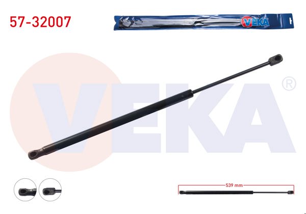 VEKA 57-32007 | Bagaj Amortisörü 539mm / 520N Opel Meriva A 2003-2010 | 2 Adet