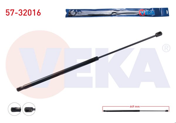 VEKA 57-32016 | Motor Kaput Amortisörü 649mm / 250N Opel Vectra C 2002-2008 | 2 Adet
