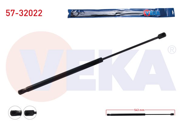 VEKA 57-32022 | Bagaj Amortisörü 543mm / 310N Opel Astra G (F69) 5 Kapı 1998-2005 | 2 Adet