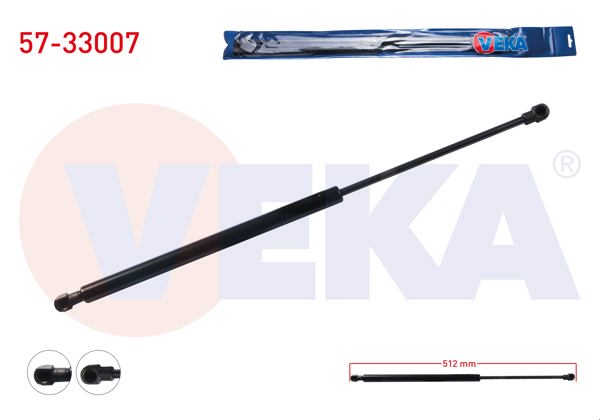 VEKA 57-33007 | Bagaj Amortisörü 510mm / 470N Peugeot 207 (Wa,Wc) 2006-2012 / Citroen C5 2001-2004 | 2 Adet