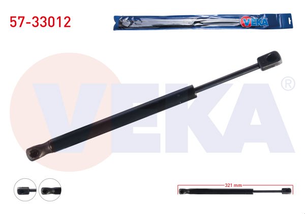 VEKA 57-33012 | Bagaj Amortisörü 321mm / 500N Peugeot 407 (6D) 2004-2011 | 2 Adet