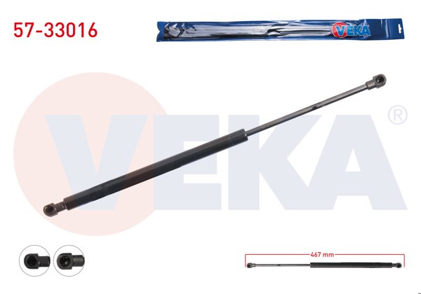 VEKA 57-33016 | Bagaj Amortisörü 467mm / 435N Peugeot 208 2012-| 2 Adet