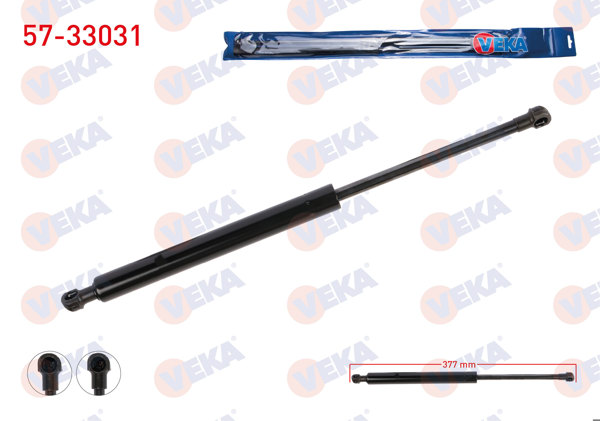 VEKA 57-33031 | Bagaj Amortisörü 377mm / 740N Peugeot 2008 2012-| 2 Adet