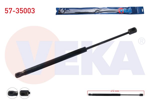 VEKA 57-35003 | Bagaj Amortisörü 412mm / 340N Renault Clio II (Bb0 / 1 / 2,Cb0 / 1 / 2) 1998-2005 | 2 Adet