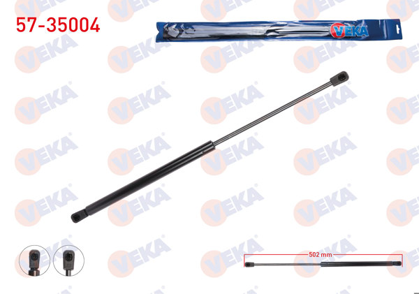 VEKA 57-35004 | Bagaj Amortisörü 502mm / 490N Renault R19 5 Kapı 1988-2001 | 2 Adet