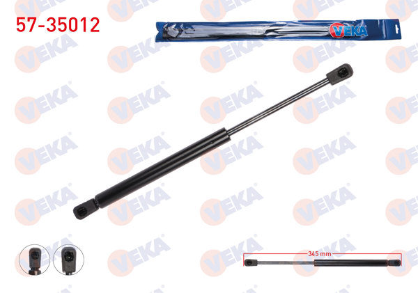 VEKA 57-35012 | Bagaj Amortisörü 345mm / 350N Renault Megane II (Bm0 / 1,Cm0 / 1) 4 Kapı 2002-2008 | 2 Adet