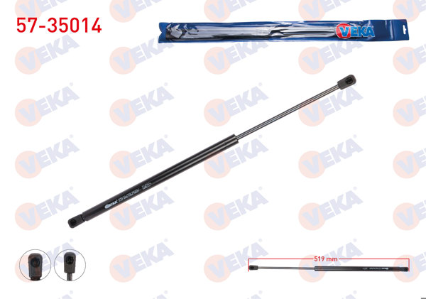 VEKA 57-35014 | Bagaj Amortisörü 519mm / 625N Renault Scenic II (Jm0 / 1) 2003-2009 | 2 Adet