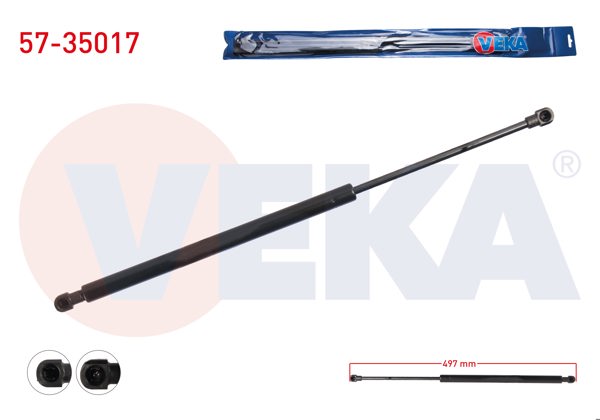 VEKA 57-35017 | Bagaj Amortisörü 497mm / 610N Renault Laguna III (Bt0 / 1) 2007-| 2 Adet