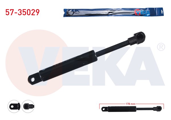 VEKA 57-35029 | Bagaj Amortisörü 178mm / 450N Renault Megane I Coupe 1996-2003 | 2 Adet