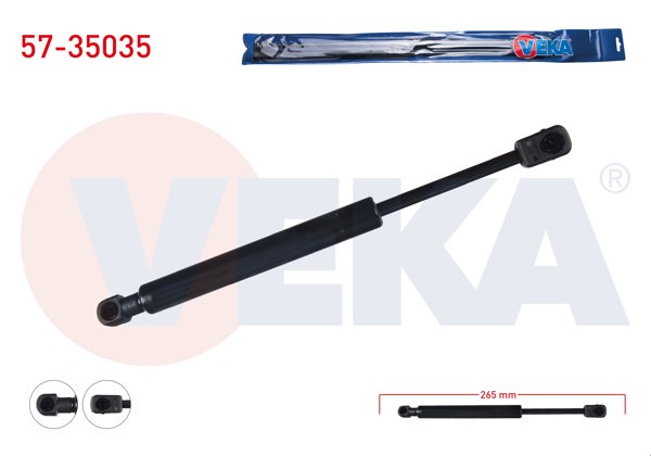 VEKA 57-35035 | Bagaj Amortisörü 265mm / 710N Renault Grand Scenic III 2009-/ Scenic III 2009 | 2 Adet