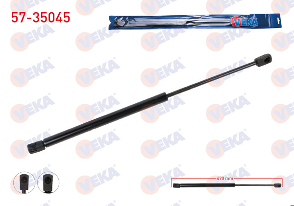VEKA 57-35045 | Bagaj Amortisörü 470mm / 580N Renault Clio III Sw 2008-| 2 Adet