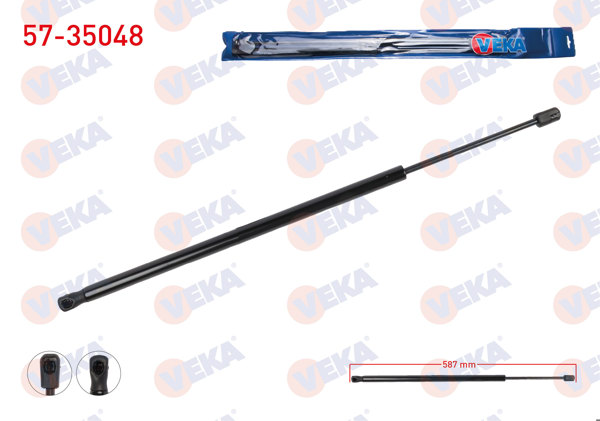 VEKA 57-35048 | Bagaj Amortisörü 587mm / 440N Renault Koleos I 2008-| 2 Adet