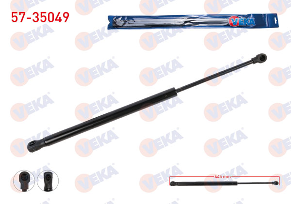 VEKA 57-35049 | Motor Kaput Amortisörü 445mm / 360N Renault Megane IV 2015-| 2 Adet