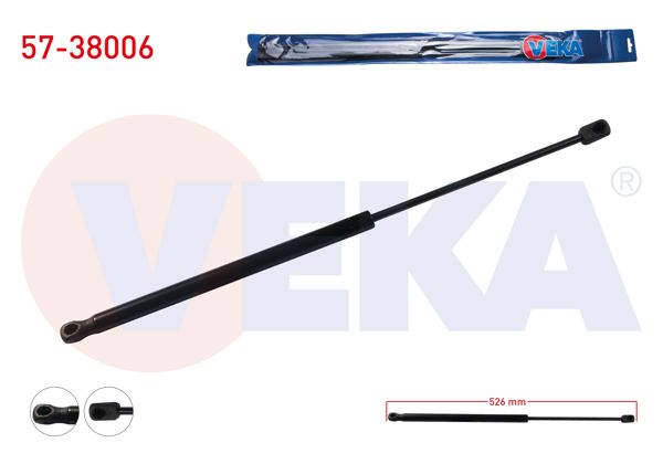 VEKA 57-38006 | Bagaj Amortisörü 526mm / 350N Seat Ibiza IV (6L1) 2002-2009 | 2 Adet