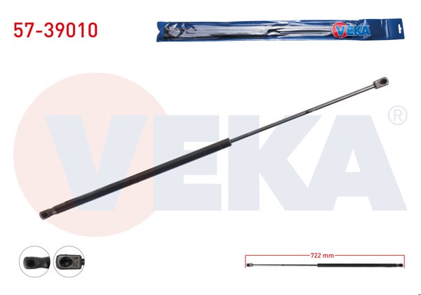 VEKA 57-39010 | Motor Kaput Amortisörü 722mm / 350N Skoda Superb (3U4) 2002-2010 | 2 Adet