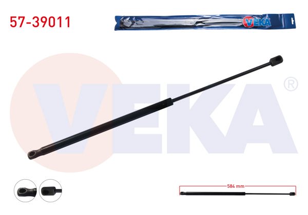 VEKA 57-39011 | Bagaj Amortisörü 584mm / 440N Skoda Octavia (1Z3) 2004-2012 / Mitsubishi Lancer V (Cb / Da) 1992-1996 | 2 Adet