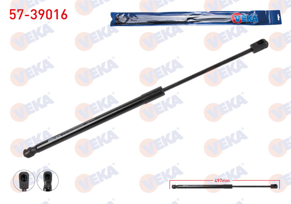 VEKA 57-39016 | Bagaj Amortisörü 497mm / 420N Skoda Fabia 2015-| 2 Adet
