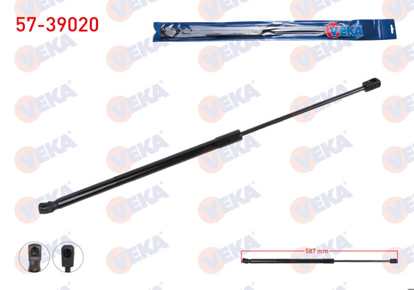 VEKA 57-39020 | Bagaj Amortisörü 587mm / 440N Skoda Kodiaq 2017-| 2 Adet