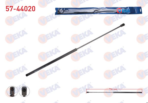 VEKA 57-44020 | Motor Kaput Amortisörü 734mm / 320N Volkswagen Passat (362) 2008-2012 | 2 Adet