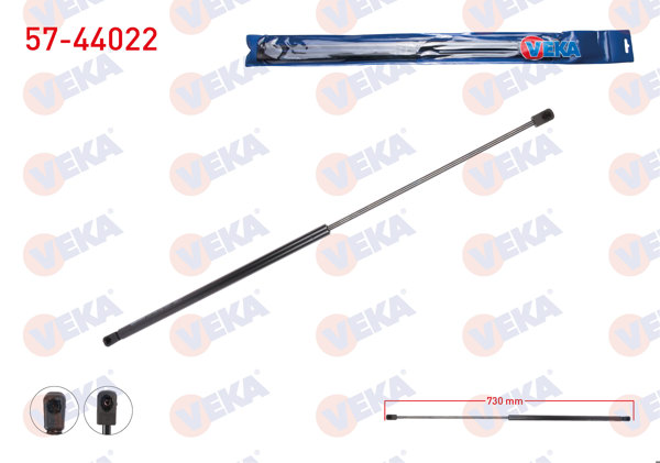 VEKA 57-44022 | Motor Kaput Amortisörü 730mm / 265N Volkswagen Golf VI (5K1) 2008-2013 | 2 Adet