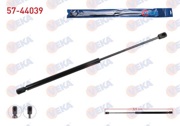 VEKA 57-44039 | Bagaj Amortisörü 525mm / 325N Volkswagen Polo V 2009-| 2 Adet