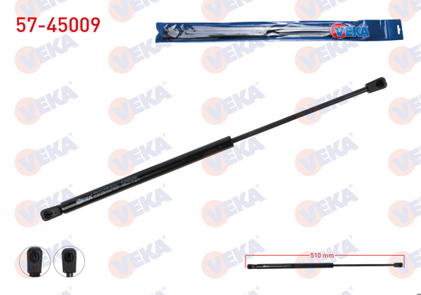 VEKA 57-45009 | Motor Kaput Amortisörü 510mm / 320N Volvo Xc90 2002-| 2 Adet