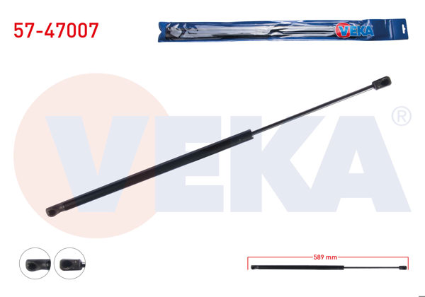 VEKA 57-47007 | Motor Kaput Amortisörü 589mm / 360N Dacia Duster 2010-| 2 Adet
