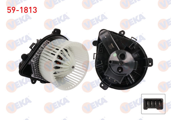 VEKA 59-1813 | Kalorifer Motoru 4 Fişli Fiat Scudo 1996-2006 / Peugeot Expert 1996-2006 / Citroen Jumpy 1996-2006